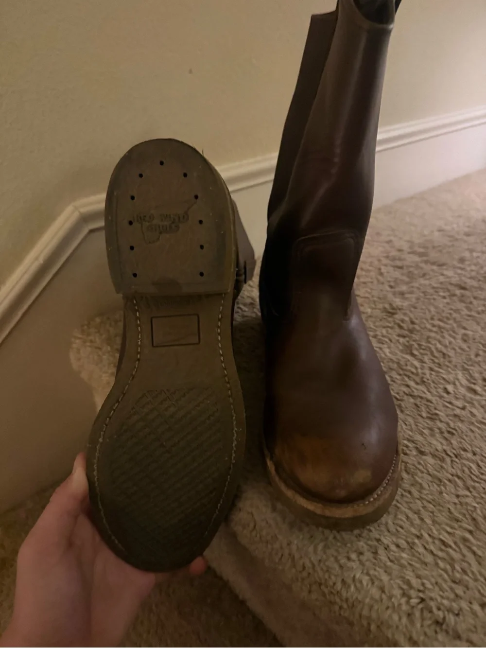Men's Red Wing Brown Leather Western Work Boots